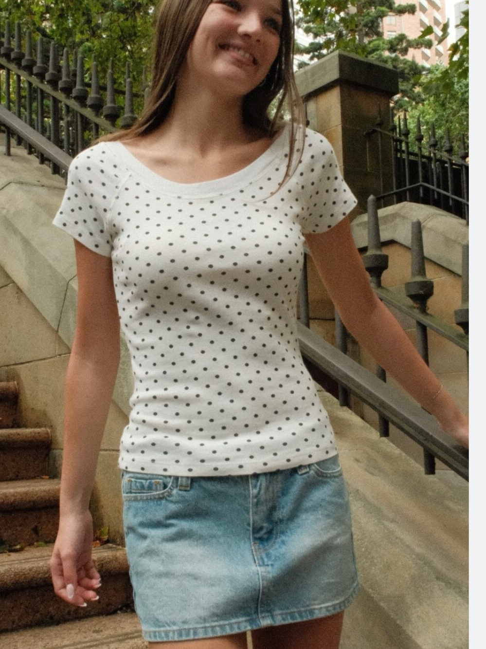 Brandy Melville Ginny Polk Dot Tee
